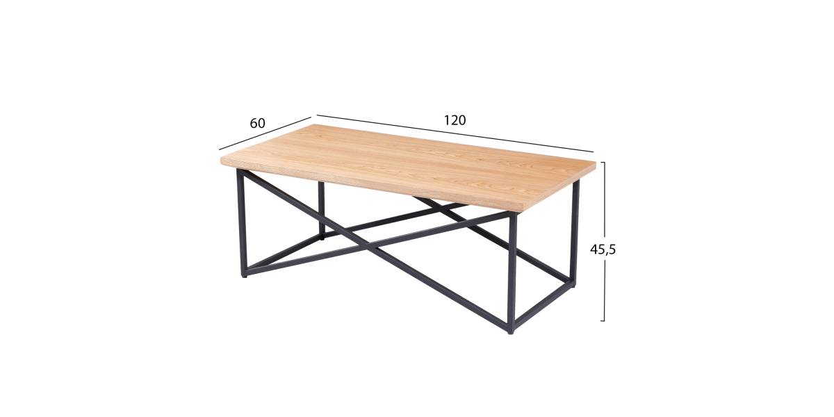 ΤΡΑΠΕΖΙ ΣΑΛΟΝΙΟΥ HM9469.01 MDF ΜΕ ΚΑΠΛΑΜΑ ΞΥΛΟΥ ΣΕ ΦΥΣΙΚΟ&ΣΤΥΛ ΡΟΥΣΤΙΚ 120x60x45,5Yεκ.