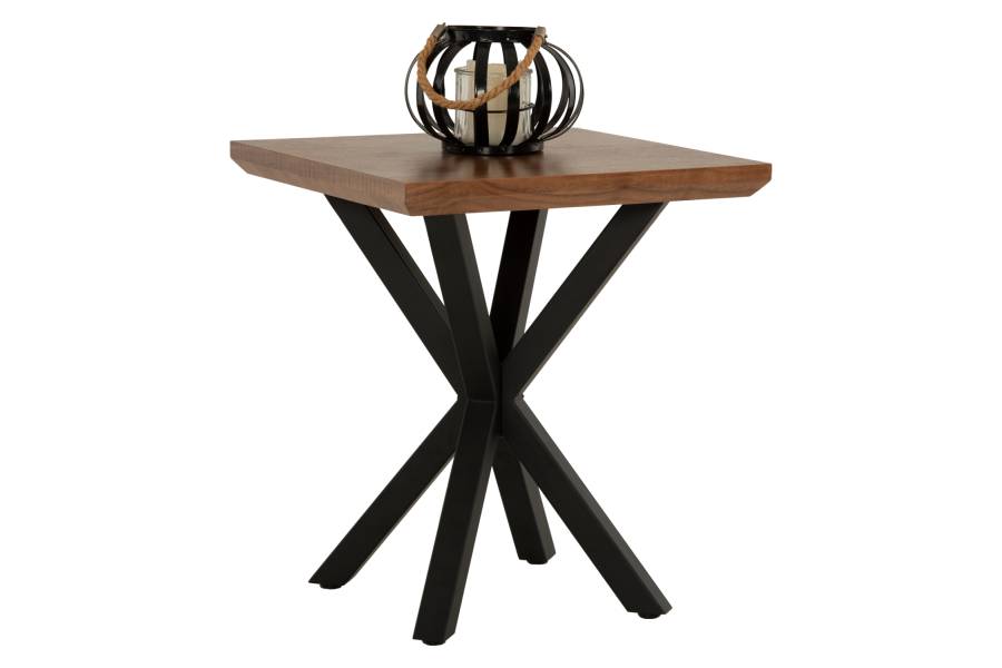 ΒΟΗΘΗΤΙΚΟ ΤΡΑΠΕΖΑΚΙ ΣΑΛΟΝΙΟΥ HM9471.02 MDF ΜΕ ΚΑΠΛΑΜΑ ΑΠΟ ΞΥΛΟ ΚΑΡΥΔΙΑΣ-ΜΕΤΑΛ.ΒΑΣΗ 50x50x58Υεκ.