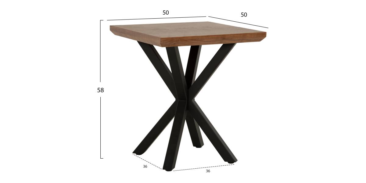 ΒΟΗΘΗΤΙΚΟ ΤΡΑΠΕΖΑΚΙ ΣΑΛΟΝΙΟΥ HM9471.02 MDF ΜΕ ΚΑΠΛΑΜΑ ΑΠΟ ΞΥΛΟ ΚΑΡΥΔΙΑΣ-ΜΕΤΑΛ.ΒΑΣΗ 50x50x58Υεκ.