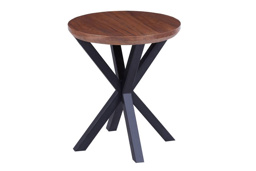 ΒΟΗΘΗΤΙΚΟ ΤΡΑΠΕΖΑΚΙ ΣΤΡΟΓΓΥΛΟ HM9473.02 MDF ΜΕ ΚΑΠΛΑΜΑ ΑΠΟ ΞΥΛΟ ΚΑΡΥΔΙΑΣ Φ50x55Yεκ.