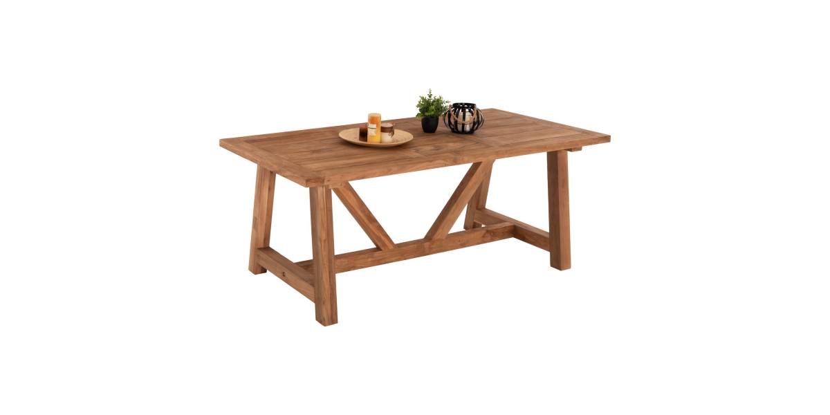ΤΡΑΠΕΖΙ ΤΡΑΠΕΖΑΡΙΑΣ HM7922 PLUTON RECYCLED TEAK ΣΕ ΦΥΣΙΚΟ ΧΡΩΜΑ 200X100X75Yεκ.