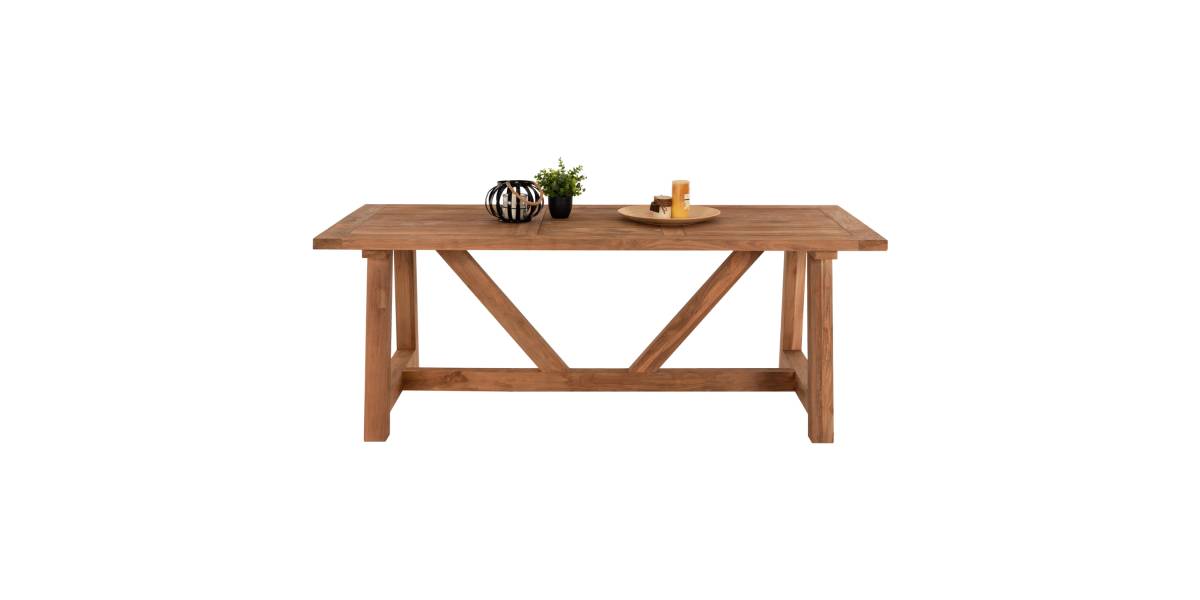 ΤΡΑΠΕΖΙ ΤΡΑΠΕΖΑΡΙΑΣ HM7922 PLUTON RECYCLED TEAK ΣΕ ΦΥΣΙΚΟ ΧΡΩΜΑ 200X100X75Yεκ.