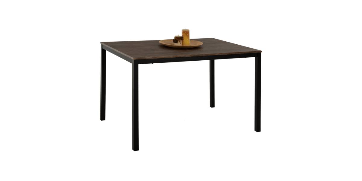 ΤΡΑΠΕΖΙ ΤΡΑΠΕΖΑΡΙΑΣ GOOSE HM9532 MDF ΚΑΡΥΔΙ-ΜΑΥΡΟ ΜΕΤΑΛΛΟ 120X80Χ75Yεκ.