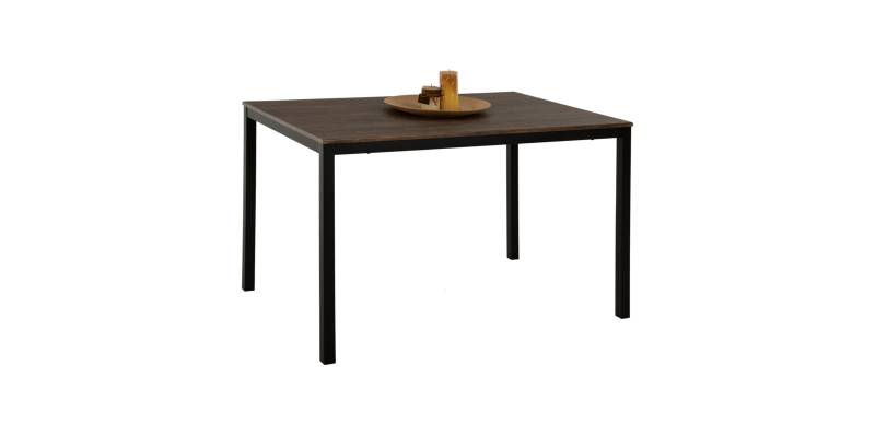 ΤΡΑΠΕΖΙ ΤΡΑΠΕΖΑΡΙΑΣ GOOSE HM9532 MDF ΚΑΡΥΔΙ-ΜΑΥΡΟ ΜΕΤΑΛΛΟ 120X80Χ75Yεκ.
