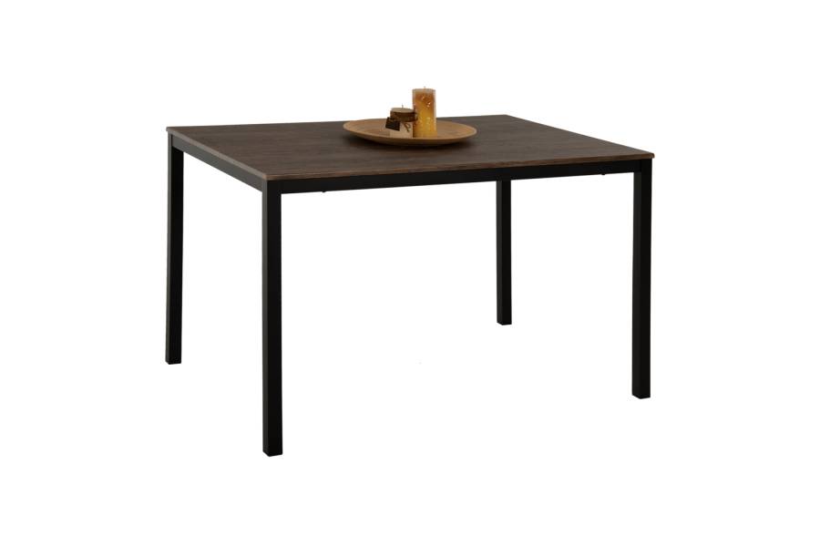 ΤΡΑΠΕΖΙ ΤΡΑΠΕΖΑΡΙΑΣ GOOSE HM9532 MDF ΚΑΡΥΔΙ-ΜΑΥΡΟ ΜΕΤΑΛΛΟ 120X80Χ75Yεκ.