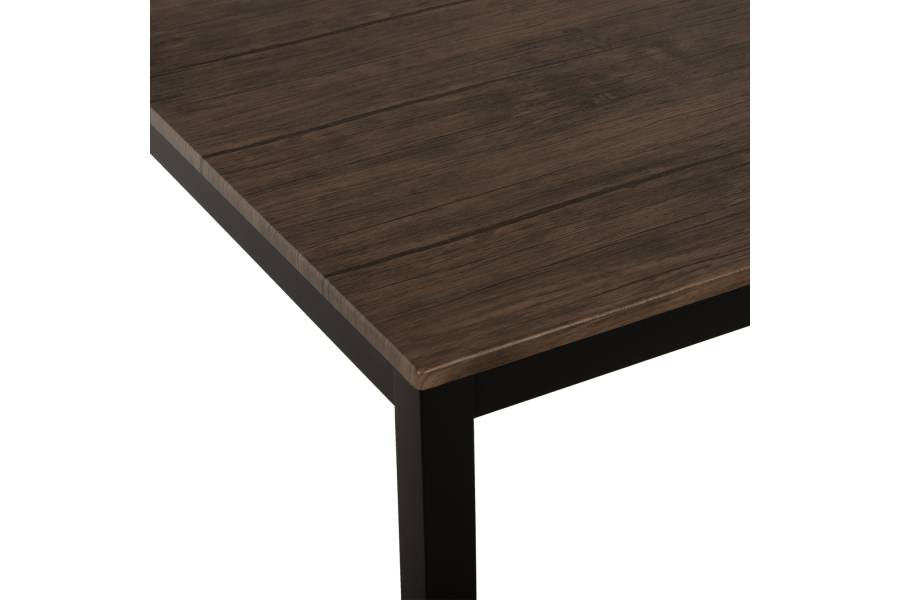 ΤΡΑΠΕΖΙ ΤΡΑΠΕΖΑΡΙΑΣ GOOSE HM9532 MDF ΚΑΡΥΔΙ-ΜΑΥΡΟ ΜΕΤΑΛΛΟ 120X80Χ75Yεκ.