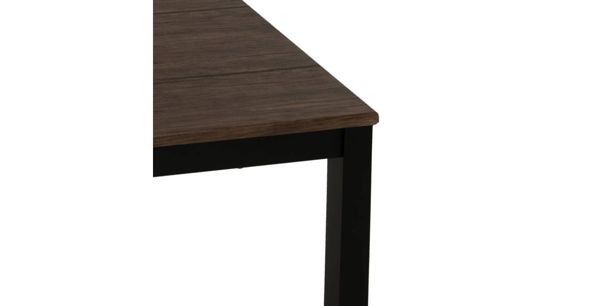ΤΡΑΠΕΖΙ ΤΡΑΠΕΖΑΡΙΑΣ GOOSE HM9532 MDF ΚΑΡΥΔΙ-ΜΑΥΡΟ ΜΕΤΑΛΛΟ 120X80Χ75Yεκ.