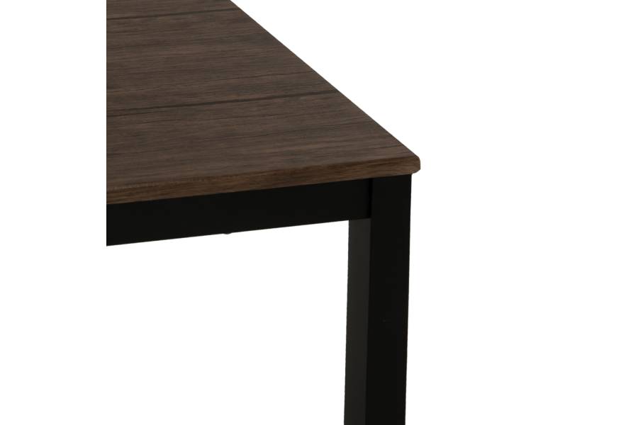 ΤΡΑΠΕΖΙ ΤΡΑΠΕΖΑΡΙΑΣ GOOSE HM9532 MDF ΚΑΡΥΔΙ-ΜΑΥΡΟ ΜΕΤΑΛΛΟ 120X80Χ75Yεκ.