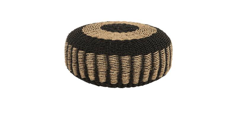 ΠΟΥΦ ΣΚΑΜΠΟ SARONI HM7851.02 SEAGRASS ΣΕ ΦΥΣΙΚΟ-ΜΑΥΡΟ ΧΡΩΜΑ Φ60x35Yεκ.