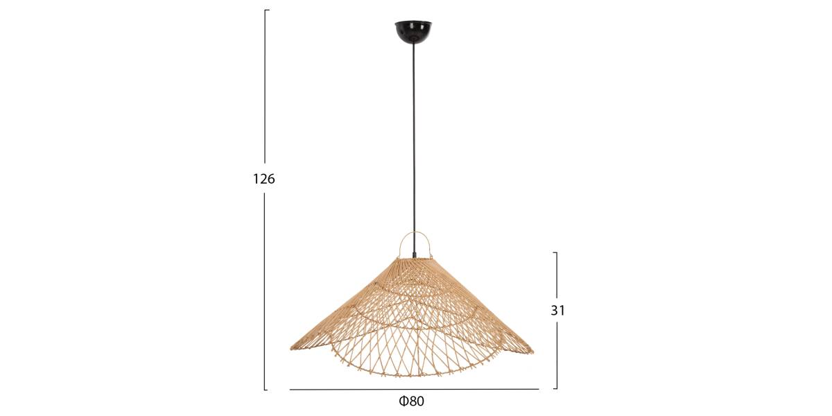 ΦΩΤΙΣΤΙΚΟ ΟΡΟΦΗΣ ΚΡΕΜΑΣΤΟ HM7879.02 RATTAN ΣΕ ΦΥΣΙΚΟ ΧΡΩΜΑ Φ80x126Υ εκ.