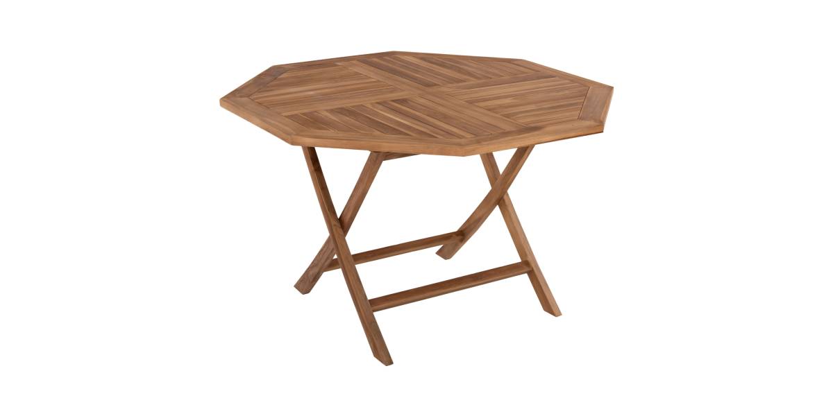 ΤΡΑΠΕΖΙ ΠΟΛΥΓΩΝΟ KENDALL ΠΤΥΣΣΟΜΕΝΟ HM9545 TEAK ΣΕ ΦΥΣΙΚΟ ΧΡΩΜΑ 120x120x75Yεκ.