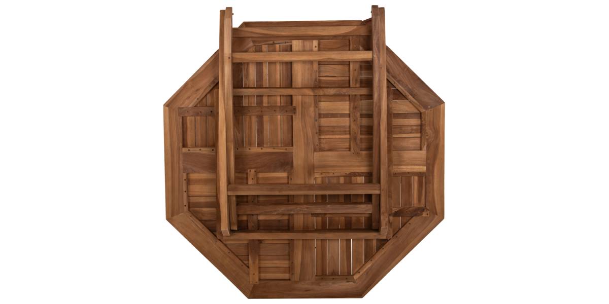 ΤΡΑΠΕΖΙ ΠΟΛΥΓΩΝΟ KENDALL ΠΤΥΣΣΟΜΕΝΟ HM9545 TEAK ΣΕ ΦΥΣΙΚΟ ΧΡΩΜΑ 120x120x75Yεκ.