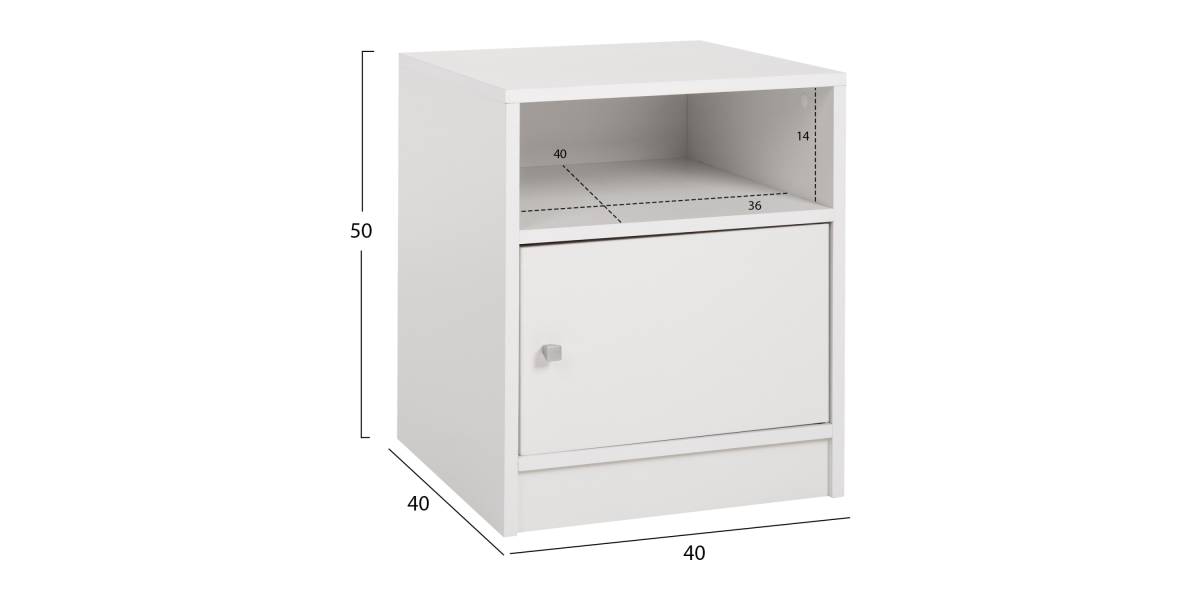 ΚΟΜΟΔΙΝΟ ΜΕΛΑΜΙΝΗΣ MALORY HM2205.05 ΛΕΥΚO 40x40x50Yεκ.