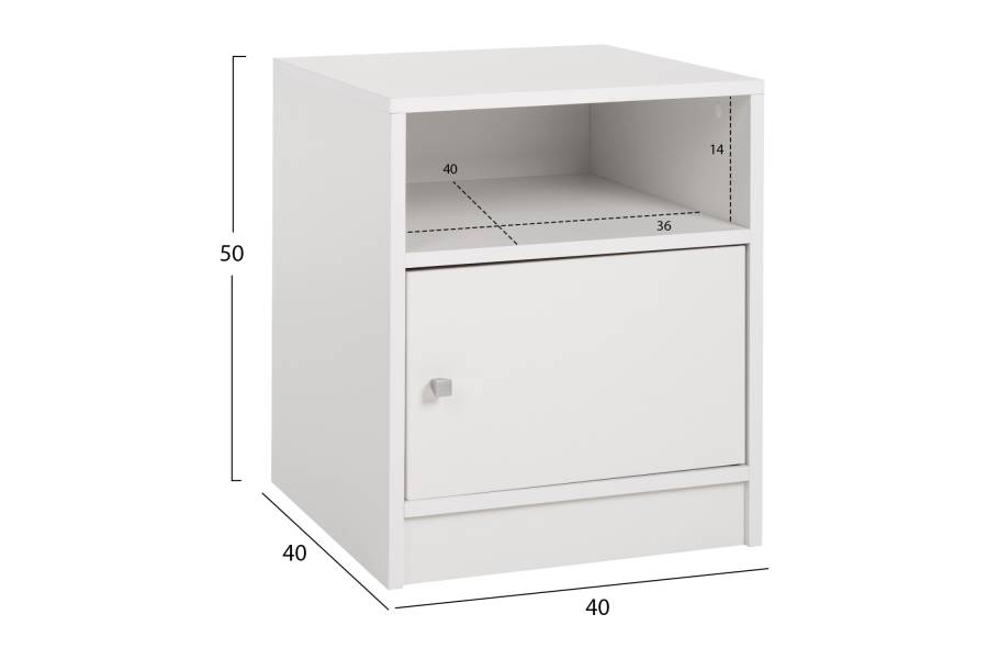 ΚΟΜΟΔΙΝΟ ΜΕΛΑΜΙΝΗΣ MALORY HM2205.05 ΛΕΥΚO 40x40x50Yεκ.
