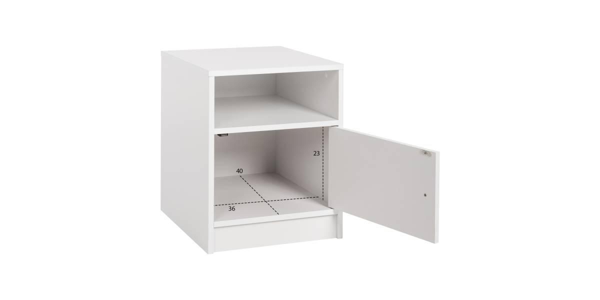 ΚΟΜΟΔΙΝΟ ΜΕΛΑΜΙΝΗΣ MALORY HM2205.05 ΛΕΥΚO 40x40x50Yεκ.