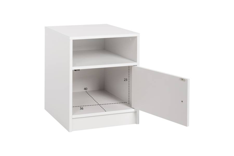 ΚΟΜΟΔΙΝΟ ΜΕΛΑΜΙΝΗΣ MALORY HM2205.05 ΛΕΥΚO 40x40x50Yεκ.