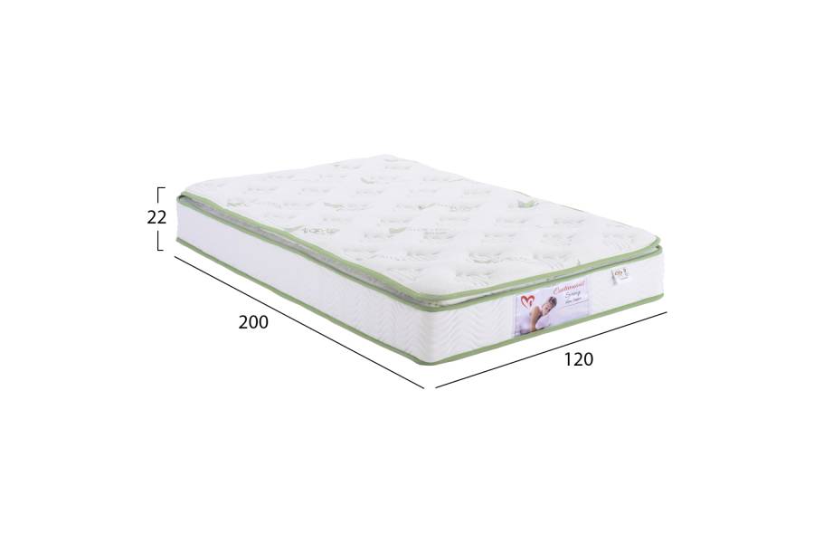 ΣΤΡΩΜΑ CONTINUOUS SPRING ΜΕ ΑΝΩΣΤΡΩΜΑ ALOE VERA 120X200 HM372.18 ΜΟΝΗΣ ΟΨΗΣ