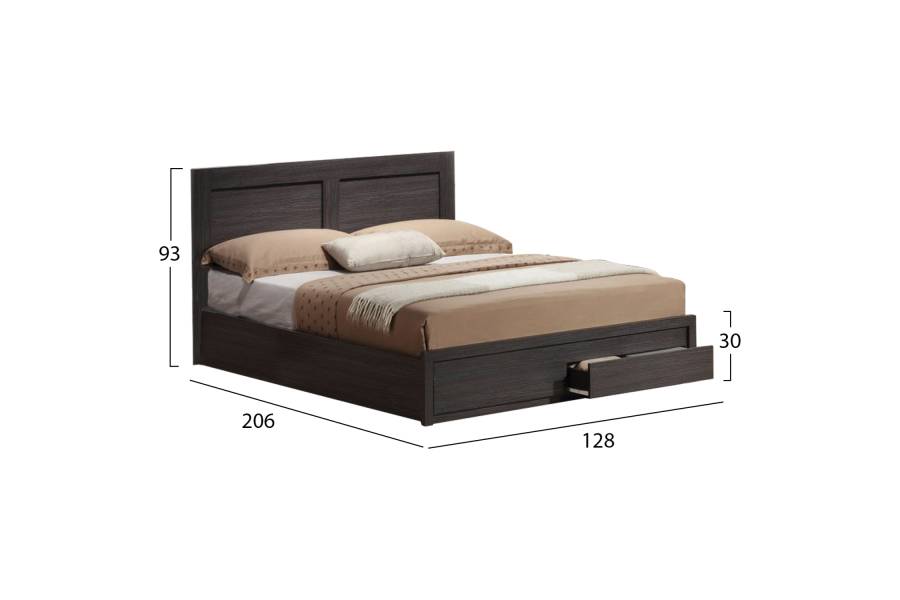 ΚΡΕΒΑΤΙ CAPRI HM665.01 ΜΕ 2 ΣΥΡΤΑΡΙΑ ΜΕΛΑΜΙΝΗ ZEBRANO ΓΙΑ ΣΤΡΩΜΑ 120x200 εκ.