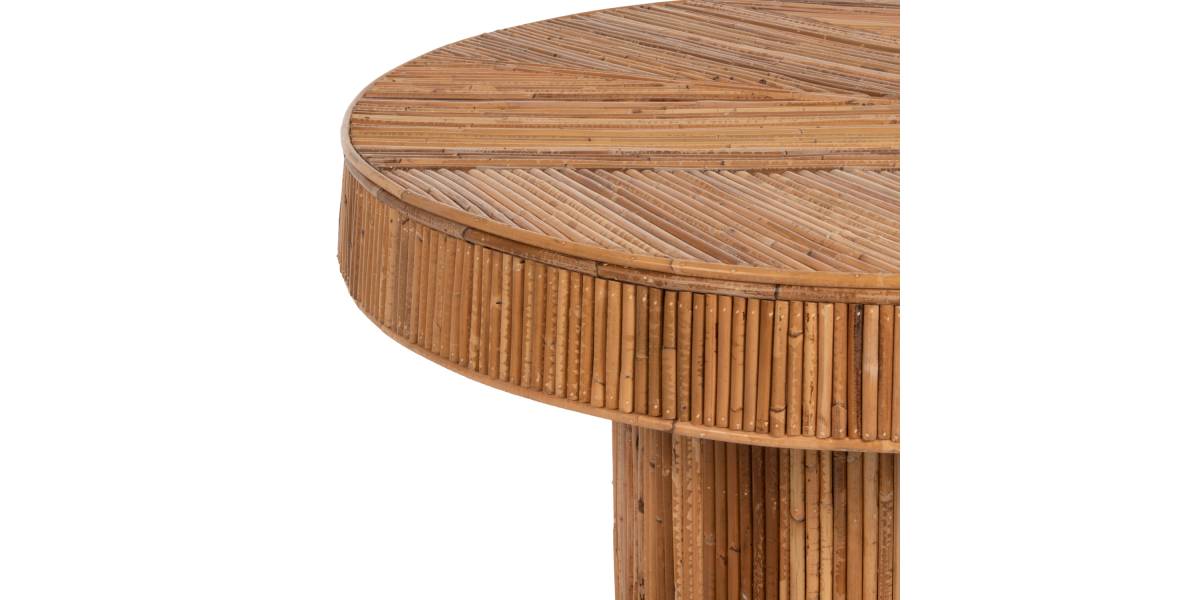 ΤΡΑΠΕΖΙ ΣΑΛΟΝΙΟΥ GATSBY ΣΤΡΟΓΓΥΛΟ HM9651 RATTAN ΧΡΩΜΑ ΦΥΣΙΚΟ Φ100x50Y εκ.