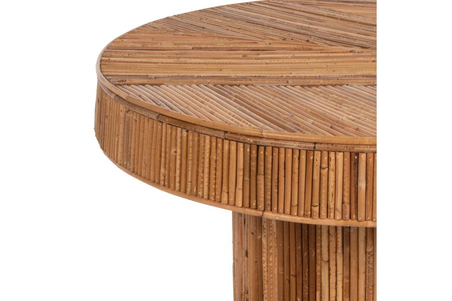 ΤΡΑΠΕΖΙ ΣΑΛΟΝΙΟΥ GATSBY ΣΤΡΟΓΓΥΛΟ HM9651 RATTAN ΧΡΩΜΑ ΦΥΣΙΚΟ Φ100x50Y εκ.