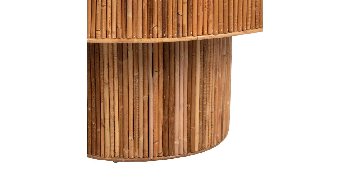 ΤΡΑΠΕΖΙ ΣΑΛΟΝΙΟΥ GATSBY ΣΤΡΟΓΓΥΛΟ HM9651 RATTAN ΧΡΩΜΑ ΦΥΣΙΚΟ Φ100x50Y εκ.