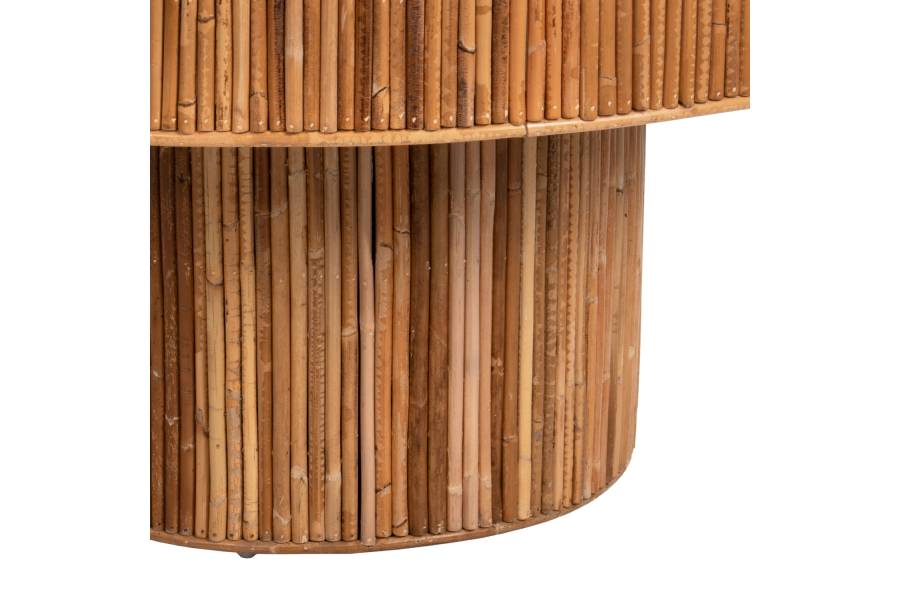 ΤΡΑΠΕΖΙ ΣΑΛΟΝΙΟΥ GATSBY ΣΤΡΟΓΓΥΛΟ HM9651 RATTAN ΧΡΩΜΑ ΦΥΣΙΚΟ Φ100x50Y εκ.