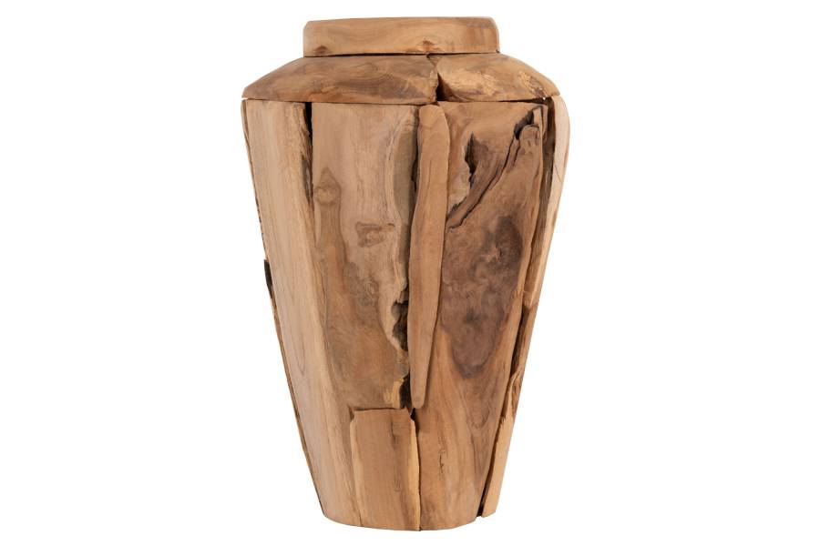 ΔΙΑΚΟΣΜΗΤΙΚΟ ΒΑΖΟ ZENIA HM7918 ΑΠΟ ΚΟΜΜΑΤΙΑ ΑΝΑΚΥΚΛΩΜΕΝΟΥ ΞΥΛΟΥ TEAK ΣΕ ΦΥΣΙΚΟ Φ20x40Yεκ.