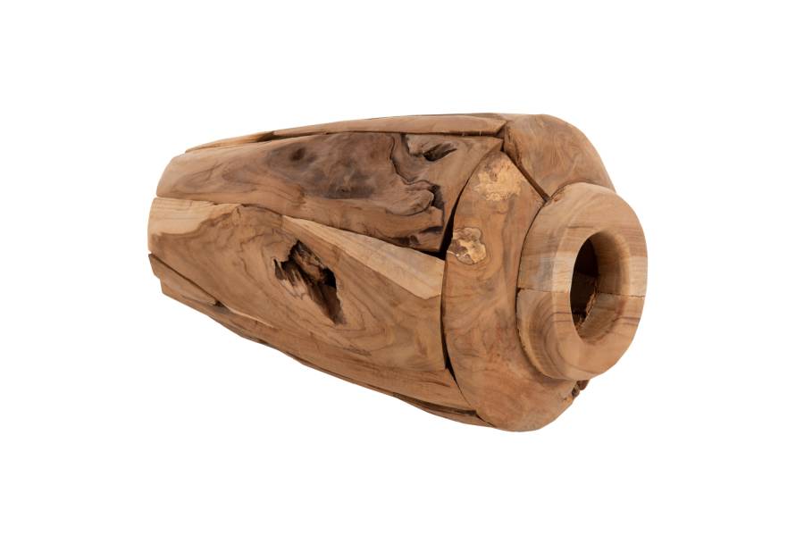 ΔΙΑΚΟΣΜΗΤΙΚΟ ΒΑΖΟ ZENIA HM7918 ΑΠΟ ΚΟΜΜΑΤΙΑ ΑΝΑΚΥΚΛΩΜΕΝΟΥ ΞΥΛΟΥ TEAK ΣΕ ΦΥΣΙΚΟ Φ20x40Yεκ.