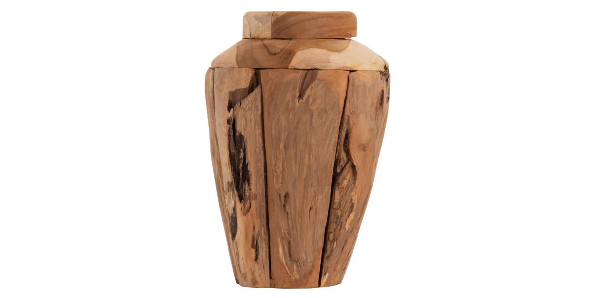 ΔΙΑΚΟΣΜΗΤΙΚΟ ΒΑΖΟ HM7917 ΑΠΟ ΚΟΜΜΑΤΙΑ ΑΝΑΚΥΚΛΩΜΕΝΟΥ ΞΥΛΟΥ TEAK ΣΕ ΦΥΣΙΚΟ Φ15x30Y εκ.