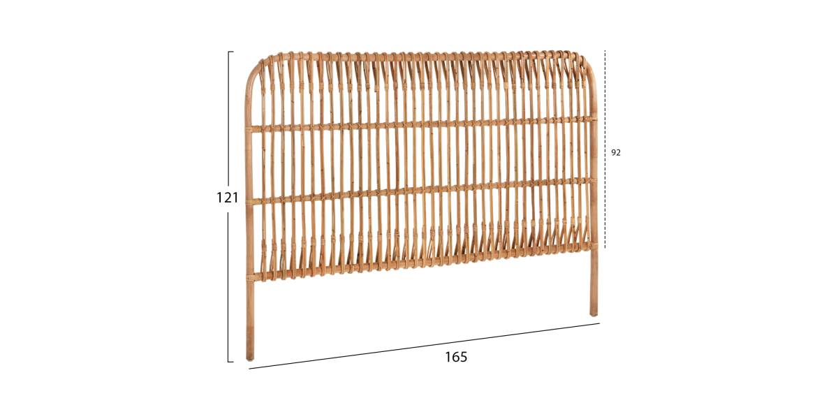 ΚΕΦΑΛΑΡΙ ΚΡΕΒΑΤΙΟΥ MERMA HM9549 ΣΕ ΦΥΣΙΚΟ ΧΡΩΜΑ RATTAN 165x5x121Yεκ.