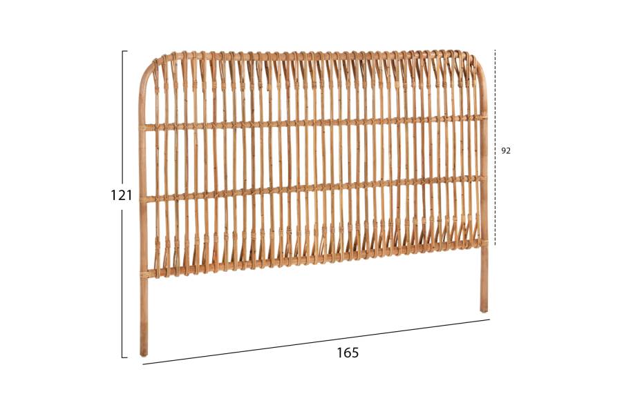 ΚΕΦΑΛΑΡΙ ΚΡΕΒΑΤΙΟΥ MERMA HM9549 ΣΕ ΦΥΣΙΚΟ ΧΡΩΜΑ RATTAN 165x5x121Yεκ.