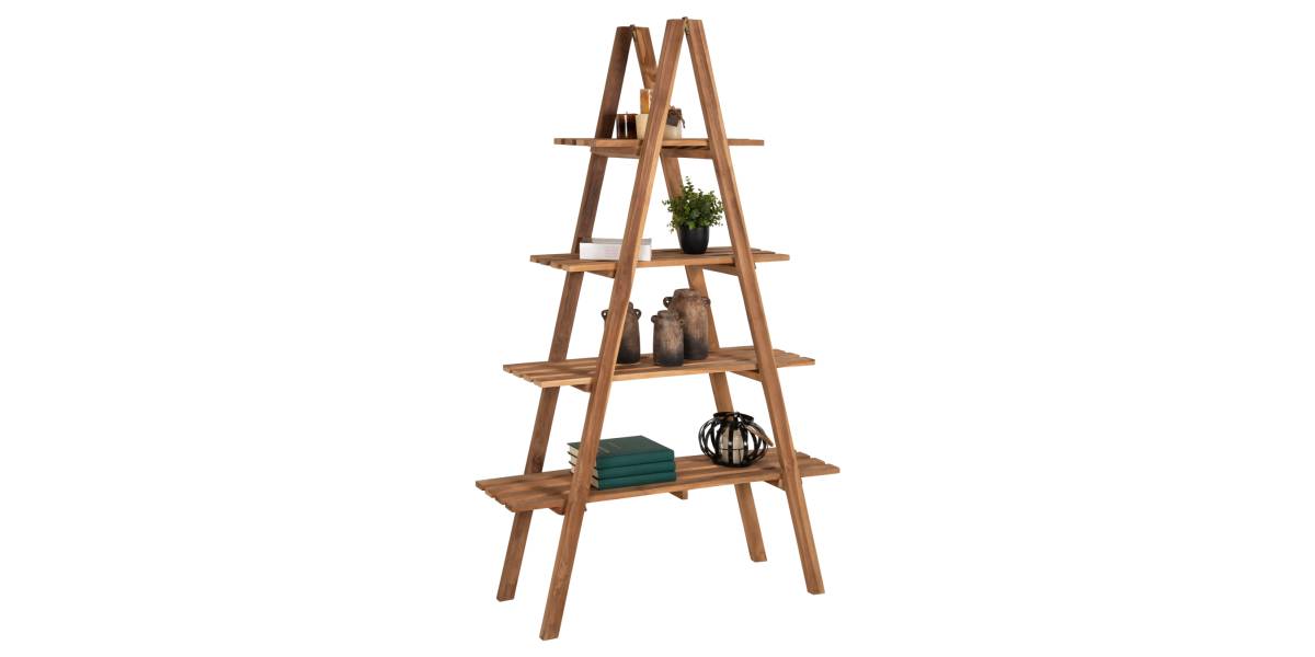 ΒΙΒΛΙΟΘΗΚΗ STAM HM7895 TEAK ΞΥΛΟ ΣΕ ΦΥΣΙΚΟ ΧΡΩΜΑ 120x33x180Y εκ.