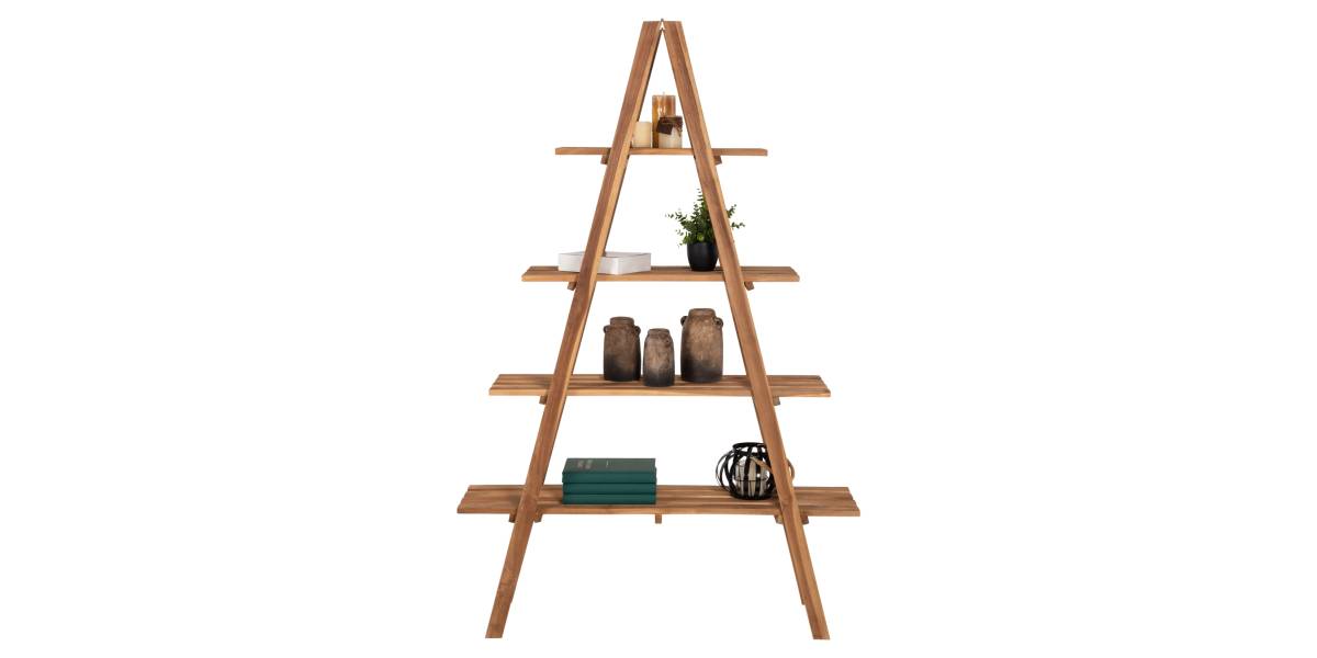 ΒΙΒΛΙΟΘΗΚΗ STAM HM7895 TEAK ΞΥΛΟ ΣΕ ΦΥΣΙΚΟ ΧΡΩΜΑ 120x33x180Y εκ.