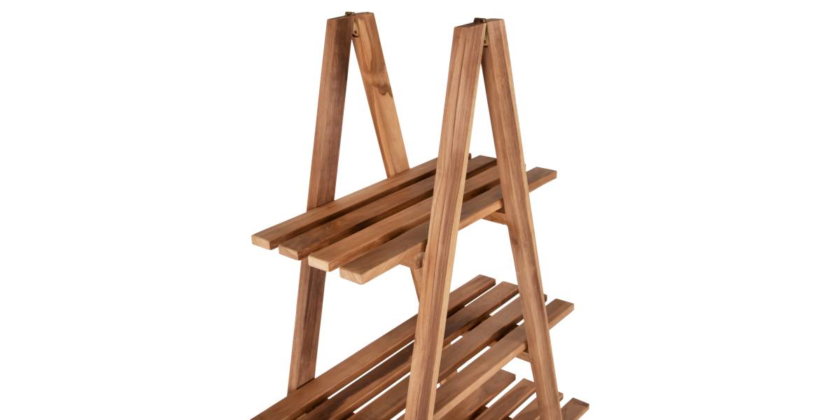 ΒΙΒΛΙΟΘΗΚΗ STAM HM7895 TEAK ΞΥΛΟ ΣΕ ΦΥΣΙΚΟ ΧΡΩΜΑ 120x33x180Y εκ.