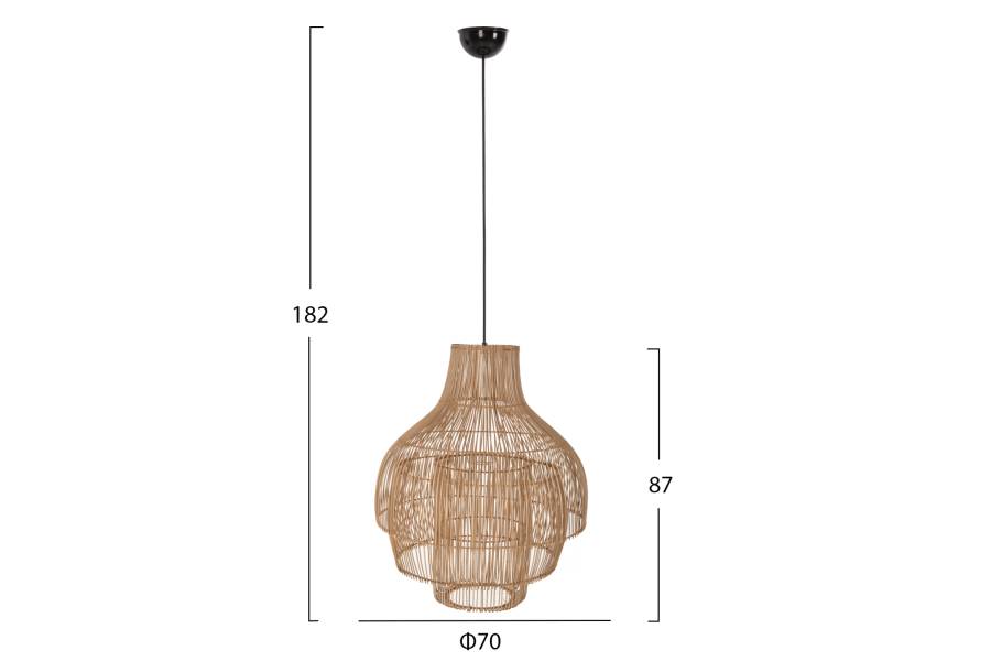 ΦΩΤΙΣΤΙΚΟ ΟΡΟΦΗΣ ΚΡΕΜΑΣΤΟ HM7857 RATTAN ΣΕ ΦΥΣΙΚΟ ΧΡΩΜΑ ΜΕ ΤΡΙΑ ΣΧΗΜΑΤΑ Φ70Χ182Υεκ