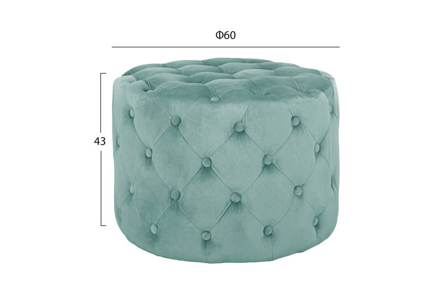 ΣΚΑΜΠΟ KASSIE ΦΥΣΤΙΚΙ ΒΕΛΟΥΔΟ ΤΥΠΟΥ CHESTERFIELD HM8406.07 Φ60X43Υ εκ.