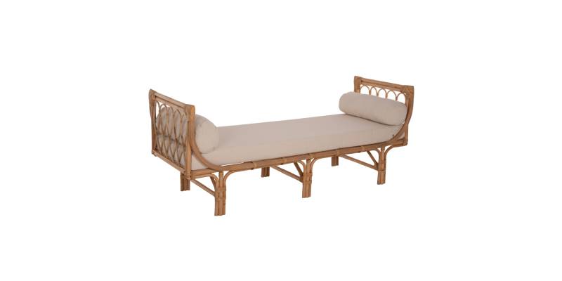 ΚΑΝΑΠΕΣ ΕΞΩΤΕΡΙΚΟΥ ΧΩΡΟΥ CHARMELLA HM9659 ΦΥΣΙΚΟ RATTAN-ΜΠΕΖ ΜΑΞΙΛΑΡΙΑ 187x69x76Yεκ.
