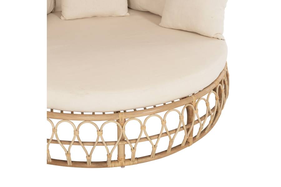 ΚΑΝΑΠΕΣ ΕΞΩΤ.ΧΩΡΟΥ ΣΤΡΟΓΓΥΛΟΣ MARJOM HM9765 ΦΥΣΙΚΟ RATTAN-ΕΚΡΟΥ ΥΦΑΣΜΑ Φ148x287Υεκ.