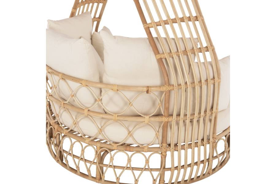 ΚΑΝΑΠΕΣ ΕΞΩΤ.ΧΩΡΟΥ ΣΤΡΟΓΓΥΛΟΣ MARJOM HM9765 ΦΥΣΙΚΟ RATTAN-ΕΚΡΟΥ ΥΦΑΣΜΑ Φ148x287Υεκ.