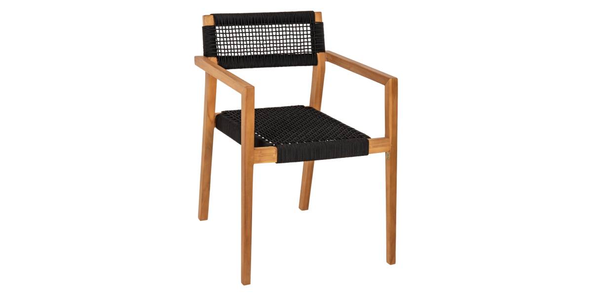 ΠΟΛΥΘΡΟΝΑ CHARLOTTE HM9637.02 ΞΥΛΟ TEAK ΦΥΣΙΚΟ & ΜΑΥΡΟ ΣΧΟΙΝΙ 59x54x83Y εκ.