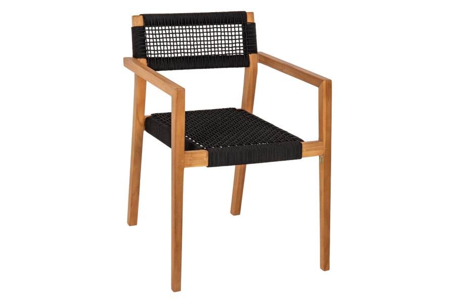 ΠΟΛΥΘΡΟΝΑ CHARLOTTE HM9637.02 ΞΥΛΟ TEAK ΦΥΣΙΚΟ & ΜΑΥΡΟ ΣΧΟΙΝΙ 59x54x83Y εκ.