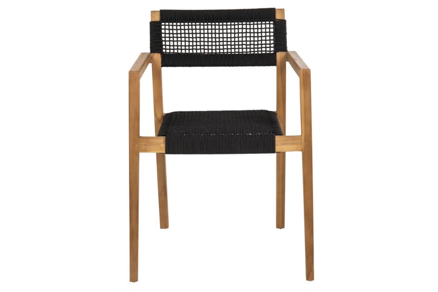 ΠΟΛΥΘΡΟΝΑ CHARLOTTE HM9637.02 ΞΥΛΟ TEAK ΦΥΣΙΚΟ & ΜΑΥΡΟ ΣΧΟΙΝΙ 59x54x83Y εκ.
