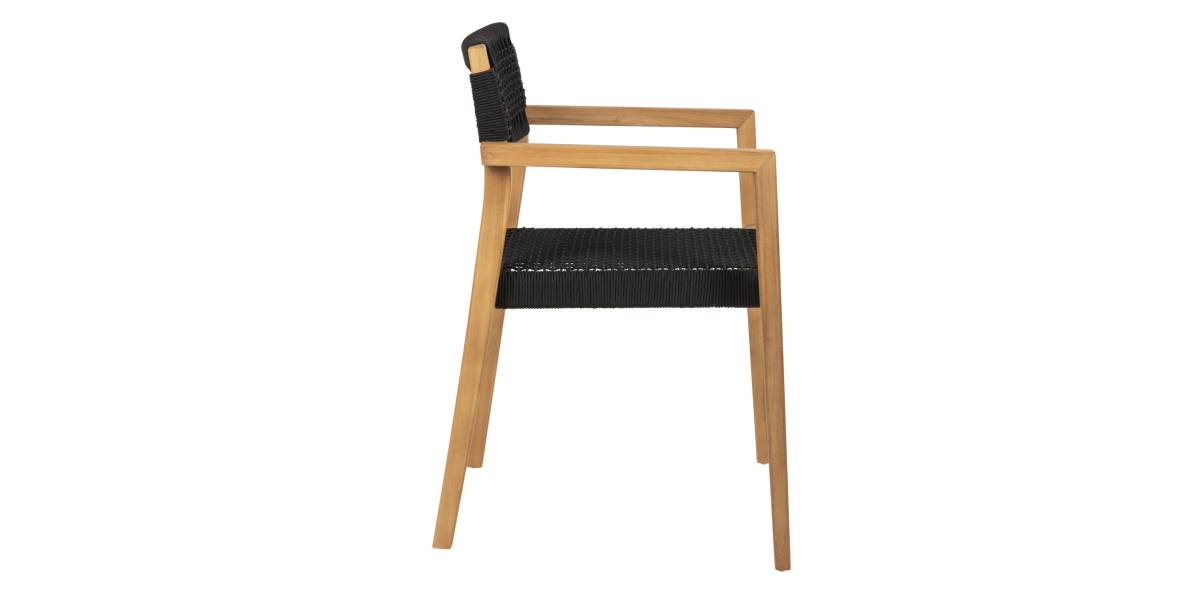 ΠΟΛΥΘΡΟΝΑ CHARLOTTE HM9637.02 ΞΥΛΟ TEAK ΦΥΣΙΚΟ & ΜΑΥΡΟ ΣΧΟΙΝΙ 59x54x83Y εκ.