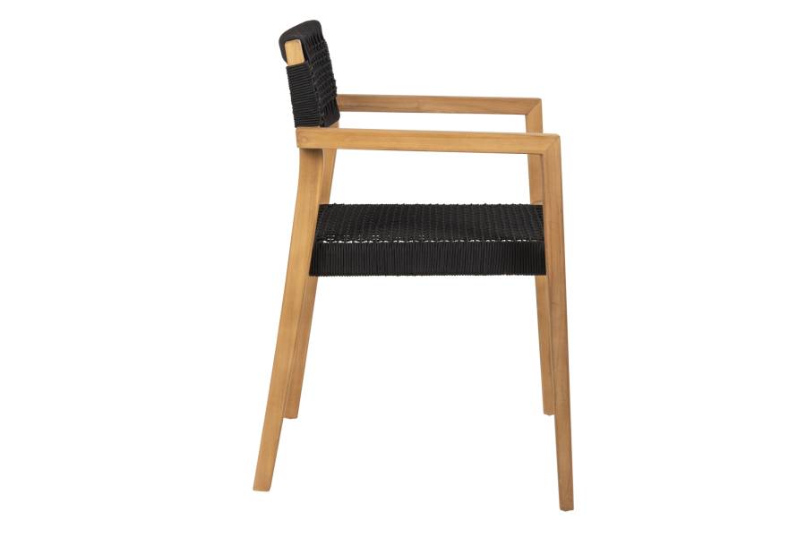 ΠΟΛΥΘΡΟΝΑ CHARLOTTE HM9637.02 ΞΥΛΟ TEAK ΦΥΣΙΚΟ & ΜΑΥΡΟ ΣΧΟΙΝΙ 59x54x83Y εκ.
