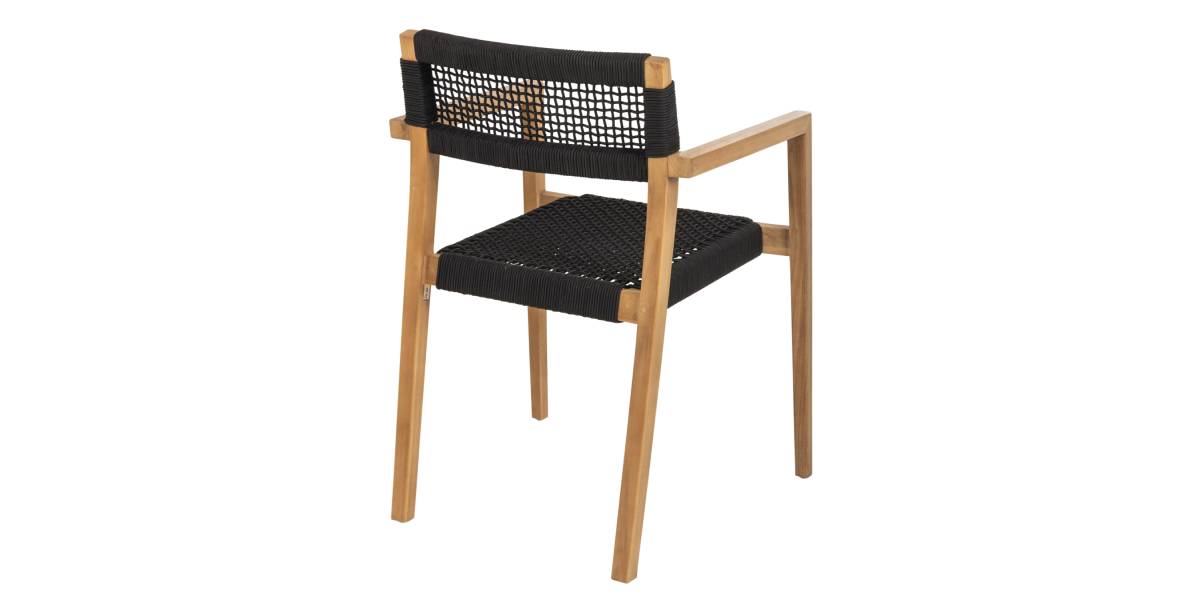 ΠΟΛΥΘΡΟΝΑ CHARLOTTE HM9637.02 ΞΥΛΟ TEAK ΦΥΣΙΚΟ & ΜΑΥΡΟ ΣΧΟΙΝΙ 59x54x83Y εκ.