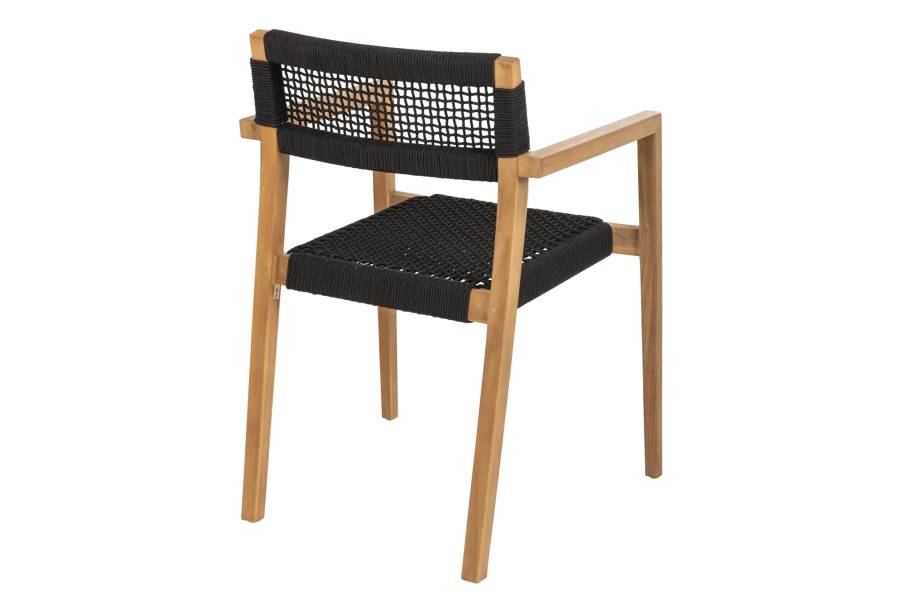 ΠΟΛΥΘΡΟΝΑ CHARLOTTE HM9637.02 ΞΥΛΟ TEAK ΦΥΣΙΚΟ & ΜΑΥΡΟ ΣΧΟΙΝΙ 59x54x83Y εκ.