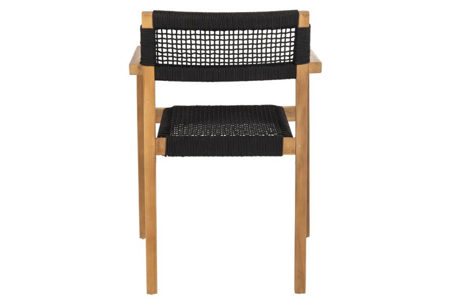 ΠΟΛΥΘΡΟΝΑ CHARLOTTE HM9637.02 ΞΥΛΟ TEAK ΦΥΣΙΚΟ & ΜΑΥΡΟ ΣΧΟΙΝΙ 59x54x83Y εκ.