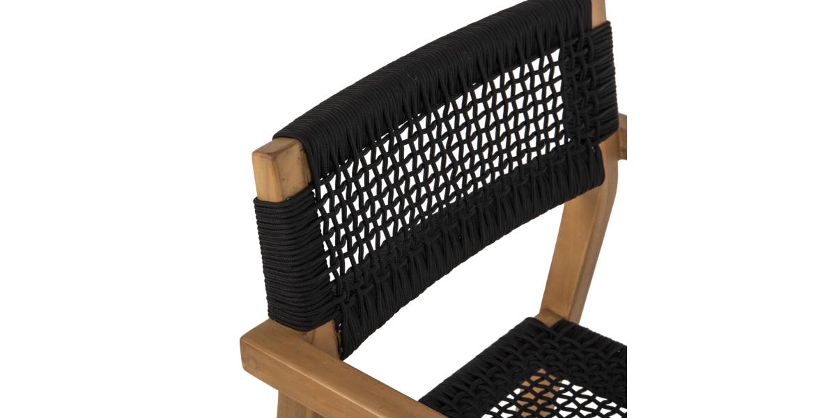 ΠΟΛΥΘΡΟΝΑ CHARLOTTE HM9637.02 ΞΥΛΟ TEAK ΦΥΣΙΚΟ & ΜΑΥΡΟ ΣΧΟΙΝΙ 59x54x83Y εκ.