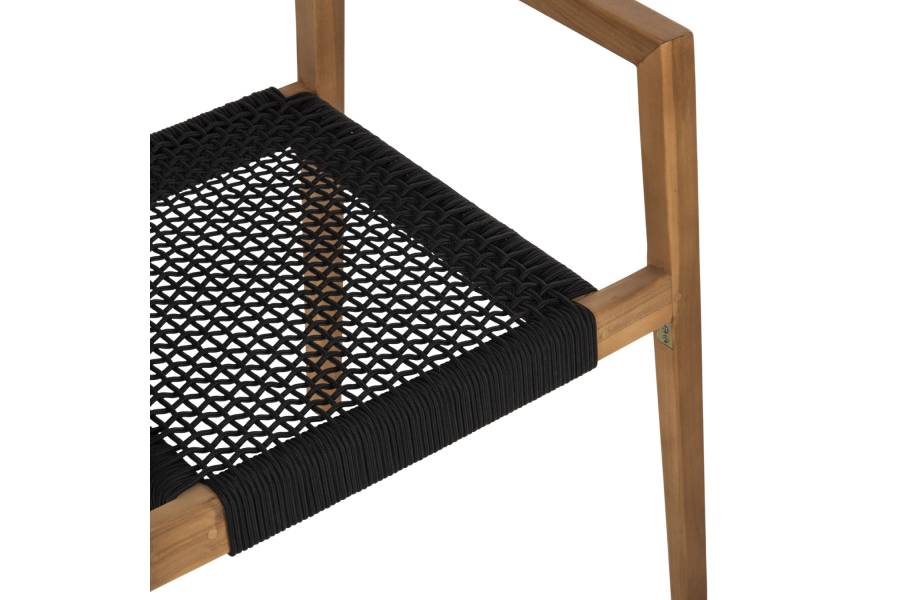 ΠΟΛΥΘΡΟΝΑ CHARLOTTE HM9637.02 ΞΥΛΟ TEAK ΦΥΣΙΚΟ & ΜΑΥΡΟ ΣΧΟΙΝΙ 59x54x83Y εκ.