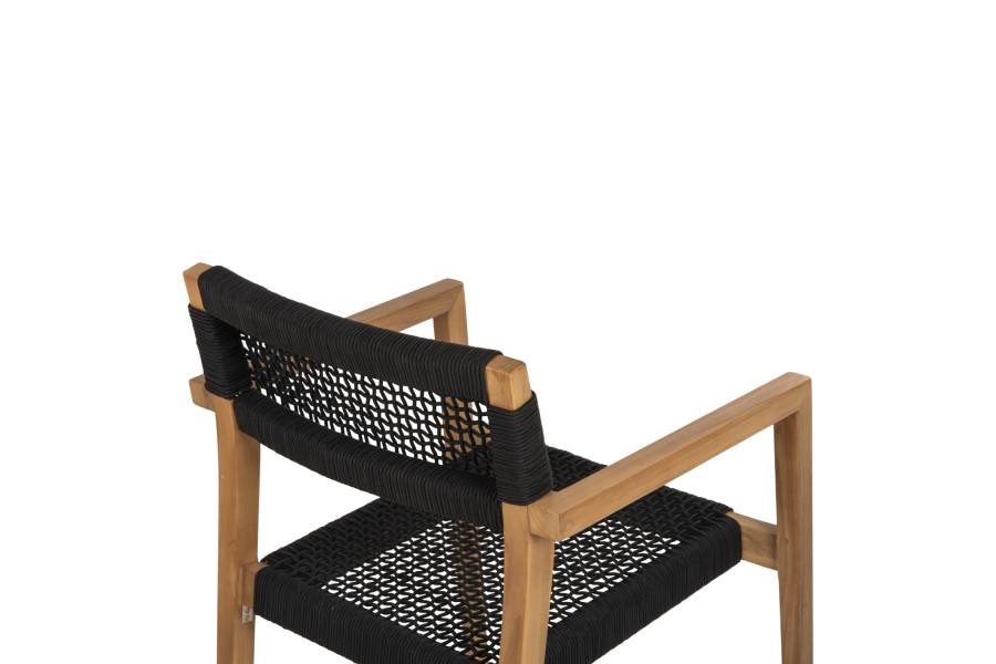 ΠΟΛΥΘΡΟΝΑ CHARLOTTE HM9637.02 ΞΥΛΟ TEAK ΦΥΣΙΚΟ & ΜΑΥΡΟ ΣΧΟΙΝΙ 59x54x83Y εκ.